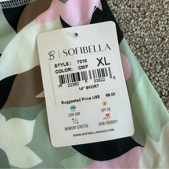Sofibella UV Colors 14 inch Skirt Camo Floral Size XL - Picture 2 of 7